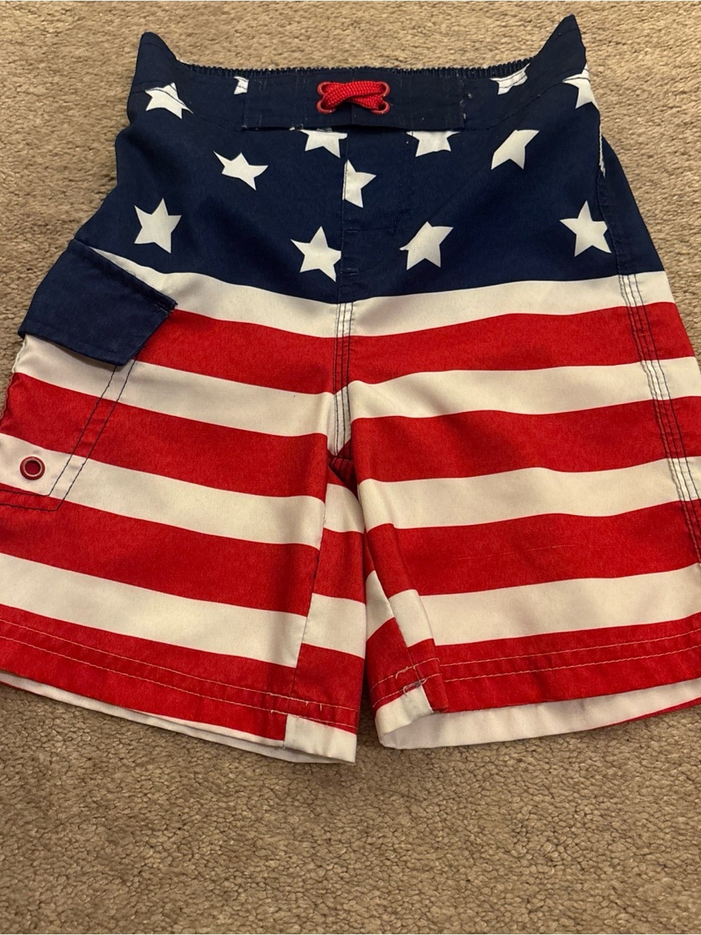 Joe Boxer American Flag Swim Trunks Shorts Size 4T Labor Day Stars Stripes